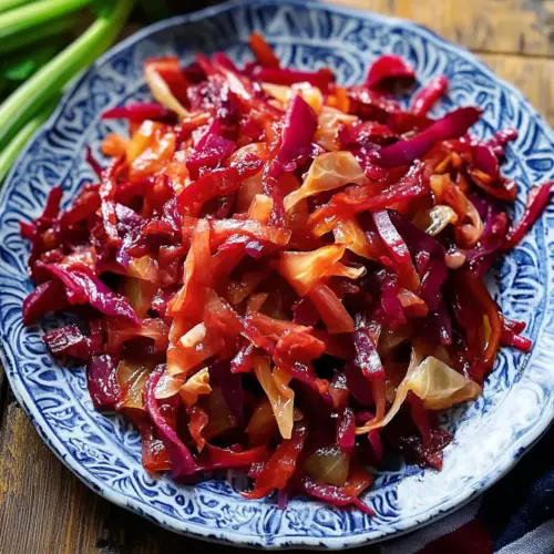 Braised Cabbage and Beets with Bacon