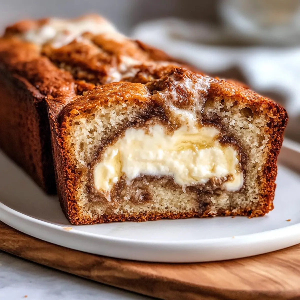 Cheesecake-Stuffed Banana Bread