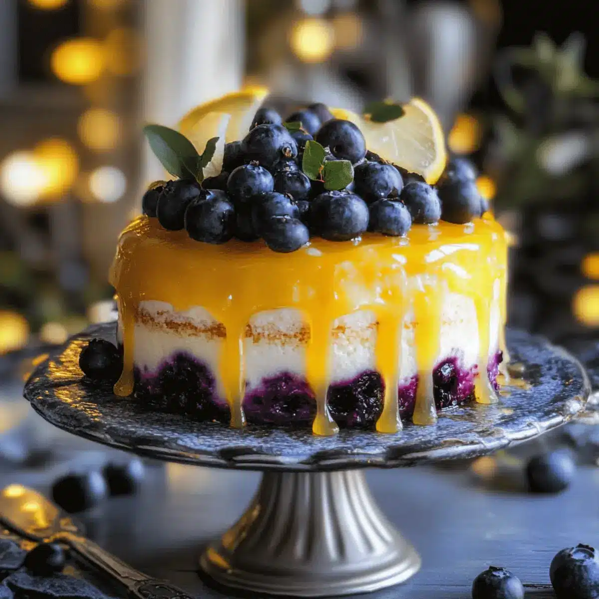 Blueberry Lemon Curd Cake