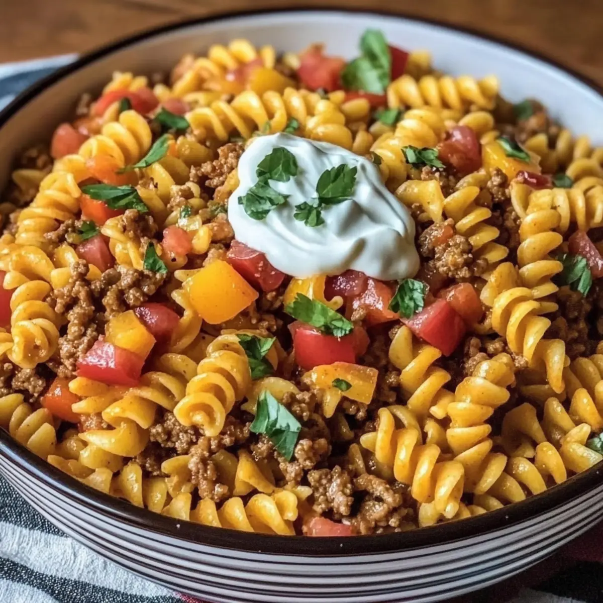 Taco Pasta Salad with Doritos