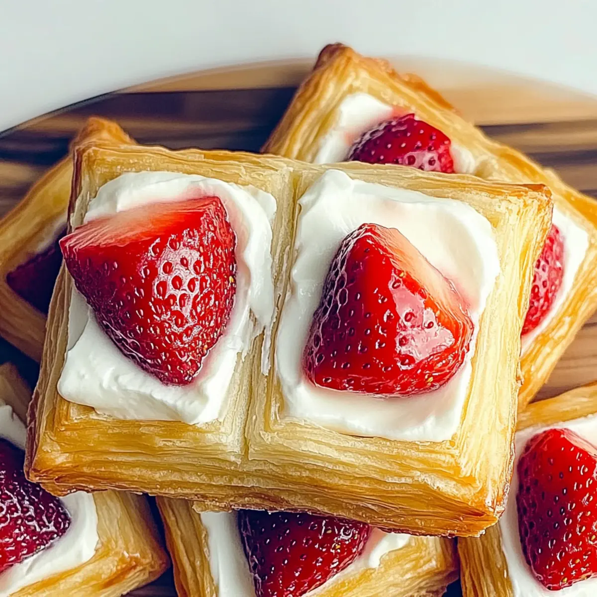 Strawberry Cream Puff Pastry Squares
