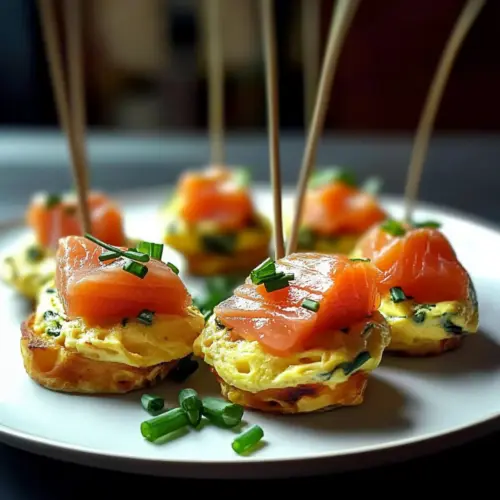 Mini Smoked Salmon and Chive Omelette Bites
