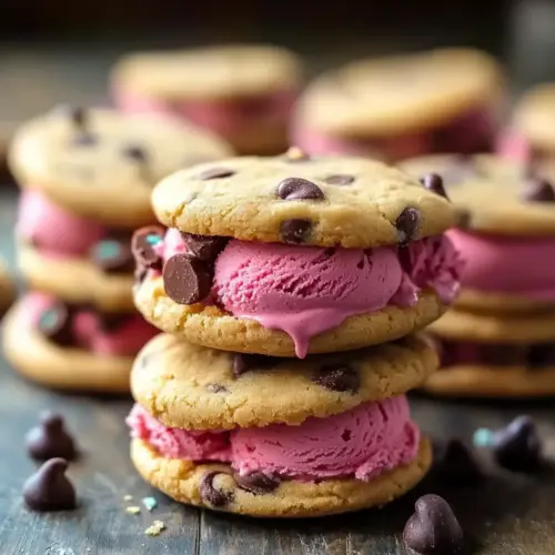 Raspberry Almond Ice Cream Sandwiches