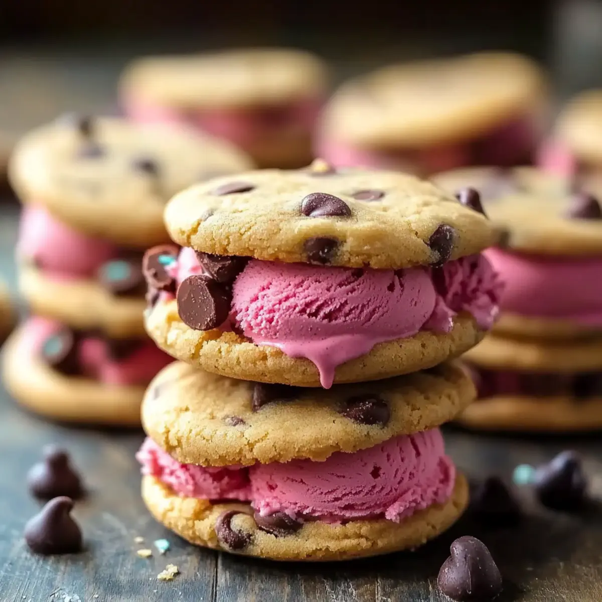 Raspberry Almond Ice Cream Sandwiches