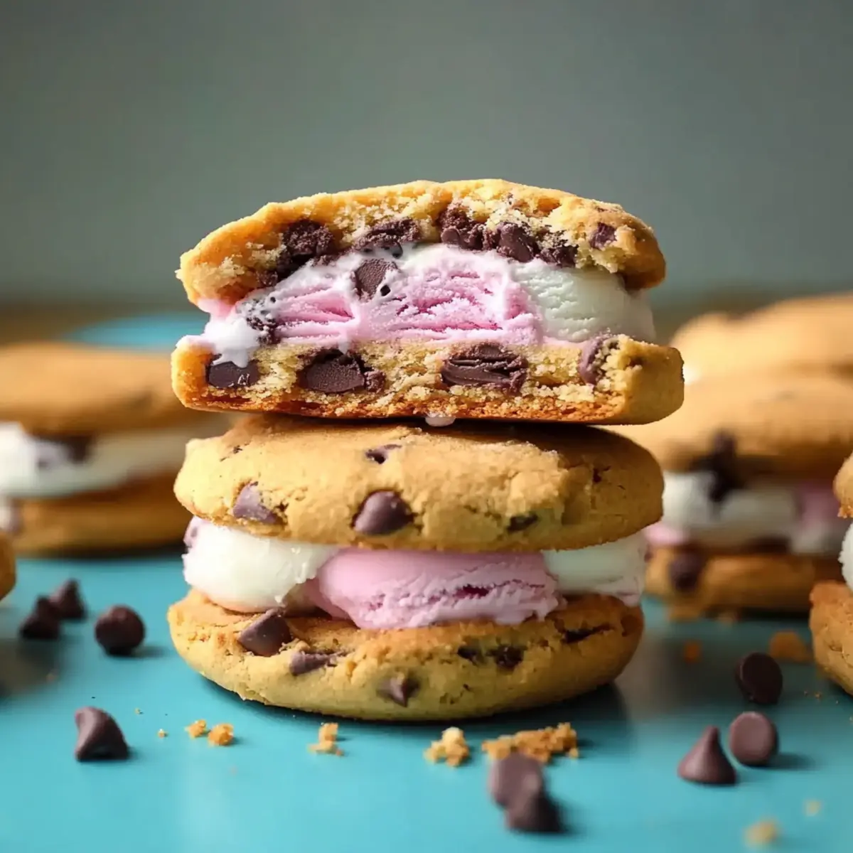 Chocolate Chip Cookie Dough Ice Cream Sandwiches
