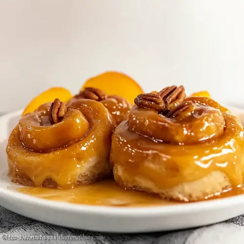 Cinnamon Roll Peach Cobbler