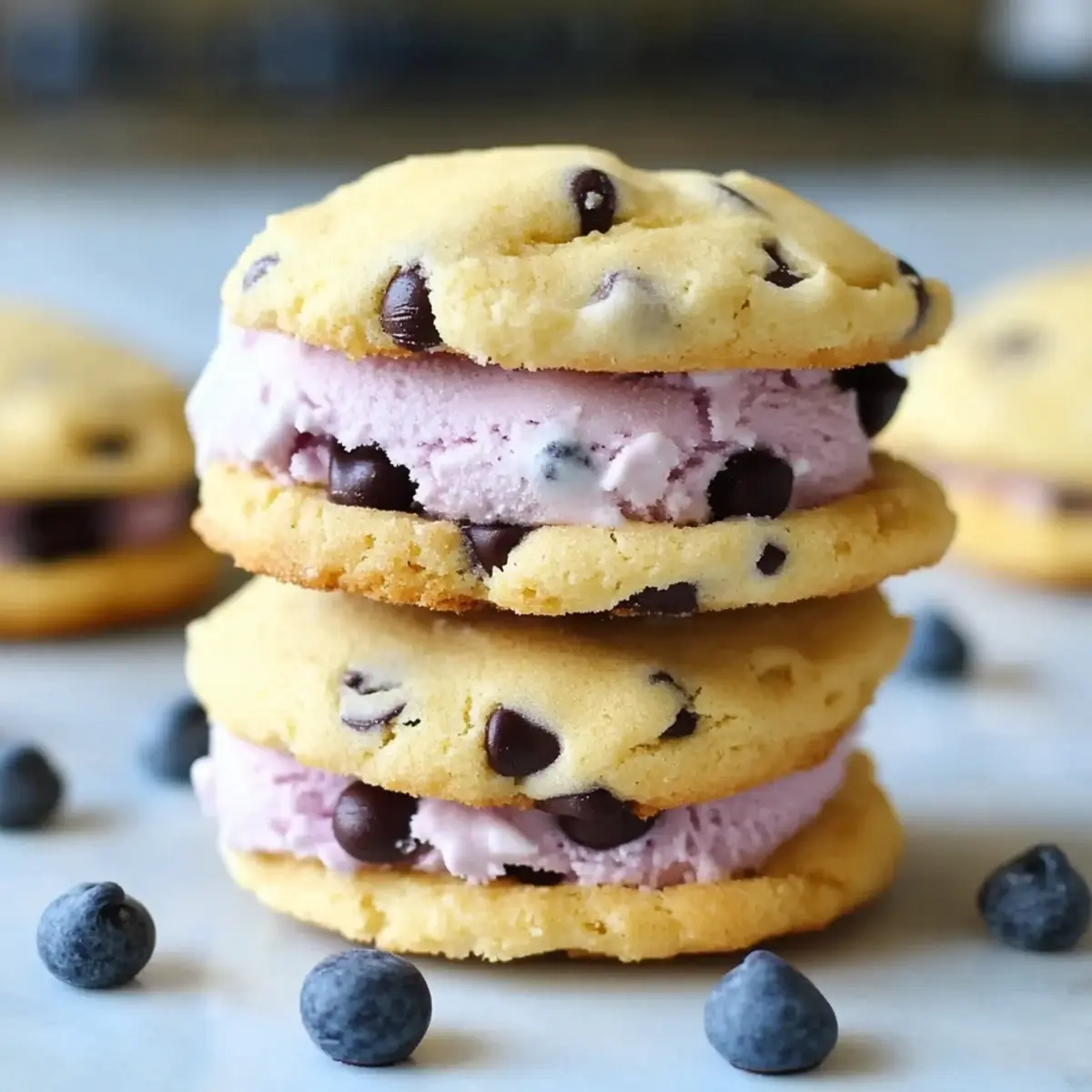 Lemon Blueberry Ice Cream Sandwiches