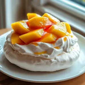 Mango Coconut Pavlova