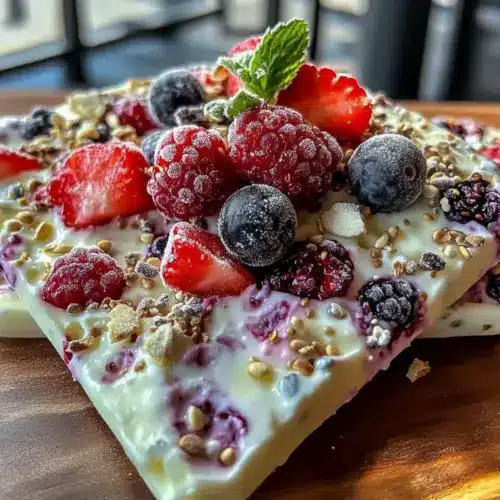 Healthy Frozen Yogurt Bark with Berries
