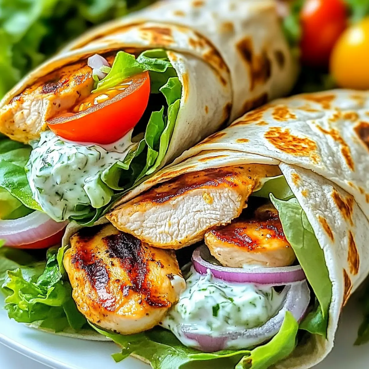 Greek Tzatziki Chicken Wraps
