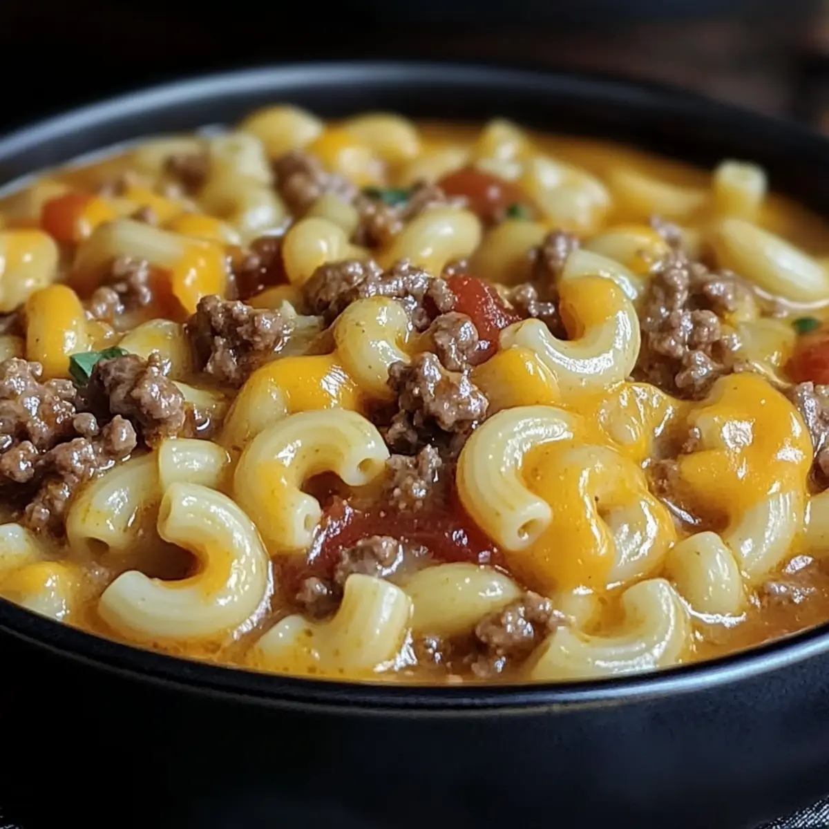 Cheeseburger Macaroni Soup