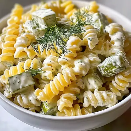 Simple Dill Pickle Pasta Salad
