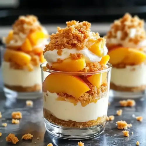 Peach Cobbler Cheesecake Cups