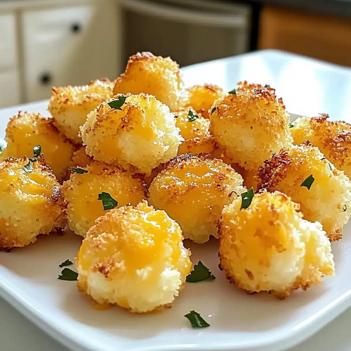 Crispy Keto Cauliflower Cheese Bites