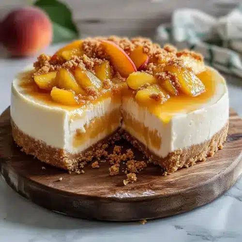 Creamy Peach Cobbler Cheesecake