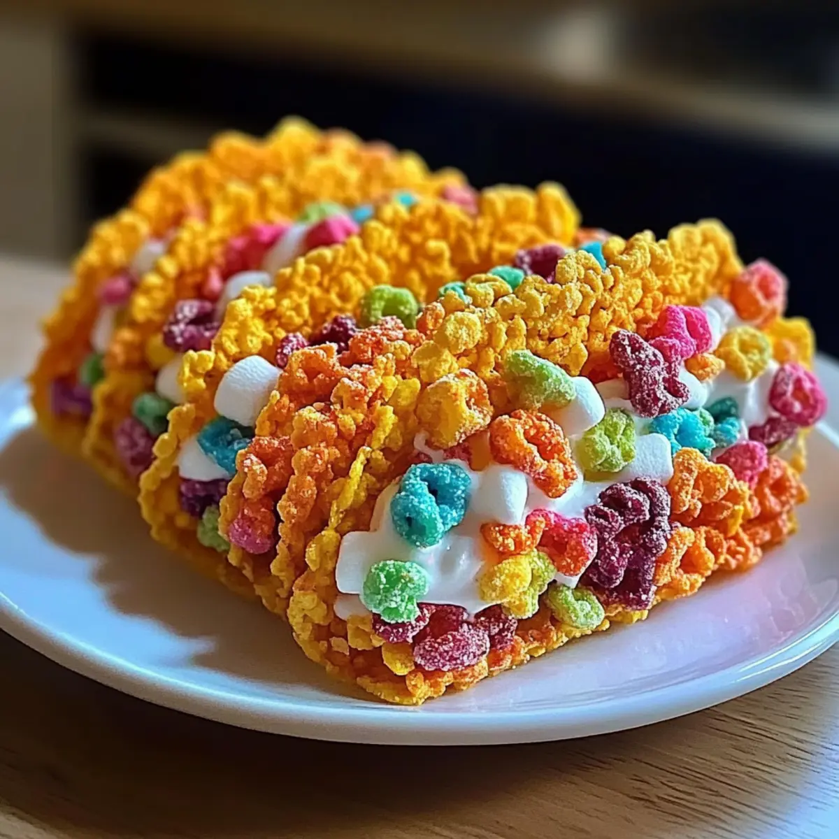 Fruity Pebbles Cheesecake Tacos