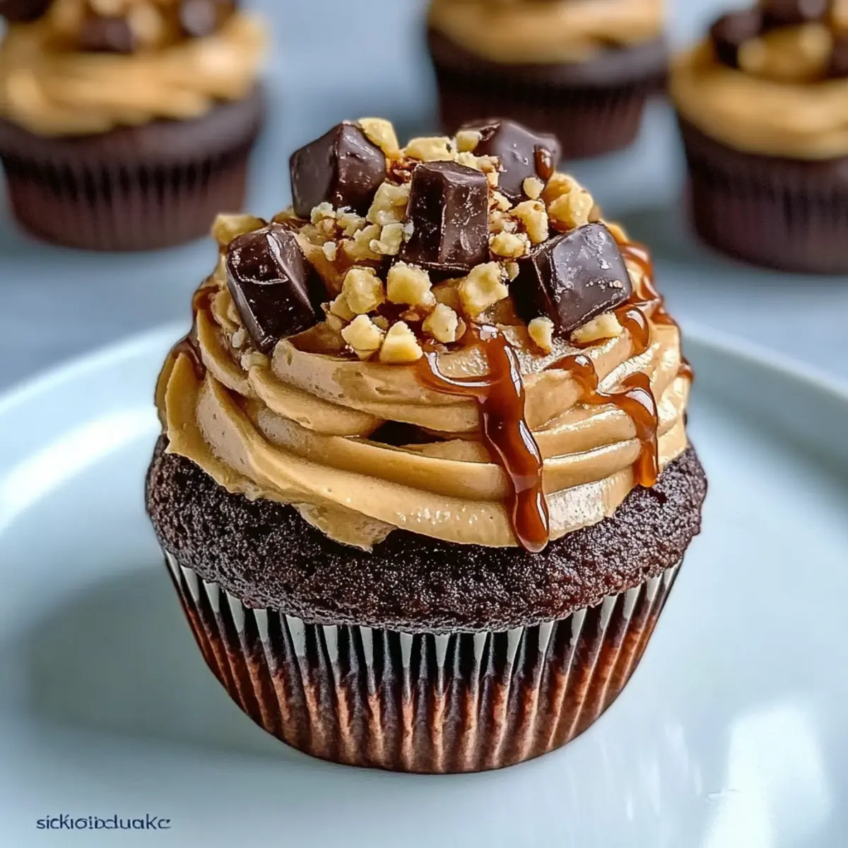 Guilt-Free Loaded Snickers Cupcakes