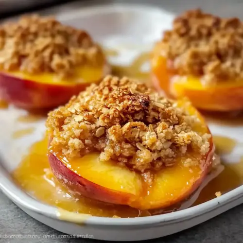 Sheet Pan Peach Crisp