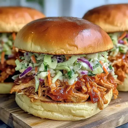 Slow Cooker Pulled Chicken Sandwiches