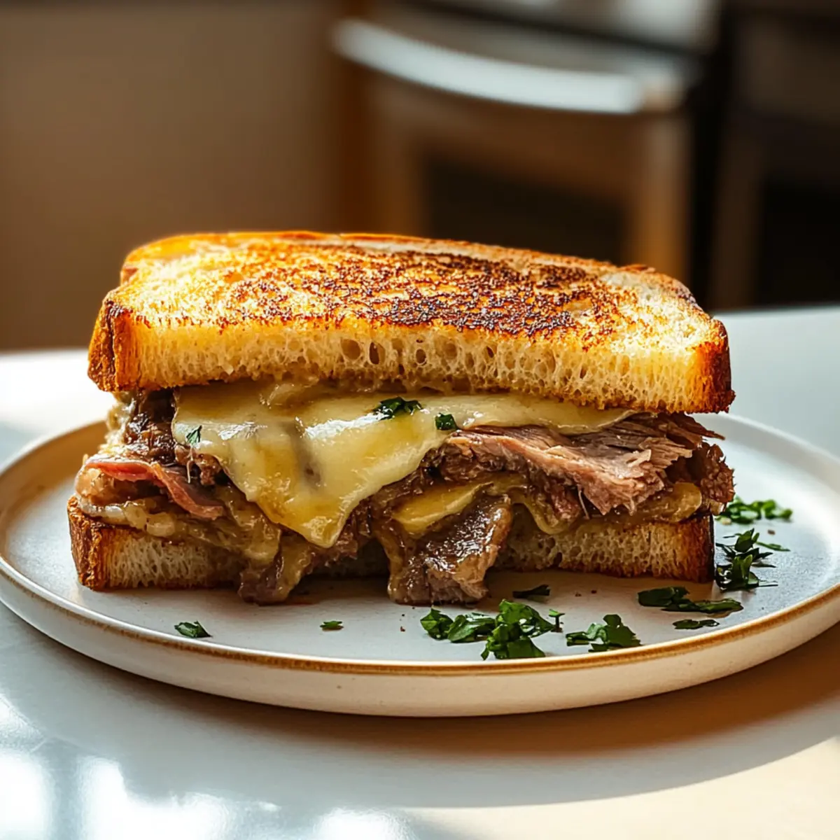 Beef Brisket Grilled Cheese Sandwich