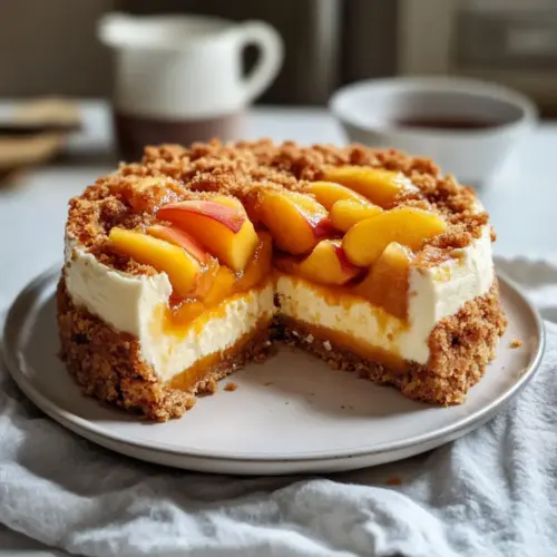 Peach Bourbon Extract Cobbler Cheesecake