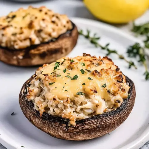 Baked Crab Stuffed Portobello Mushrooms